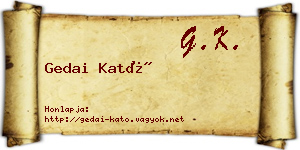 Gedai Kató névjegykártya